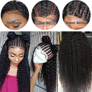 150 Density  Pre Plucked Curly Lace Front Wigs Indian Remy Human Hair Wigs For Black Women