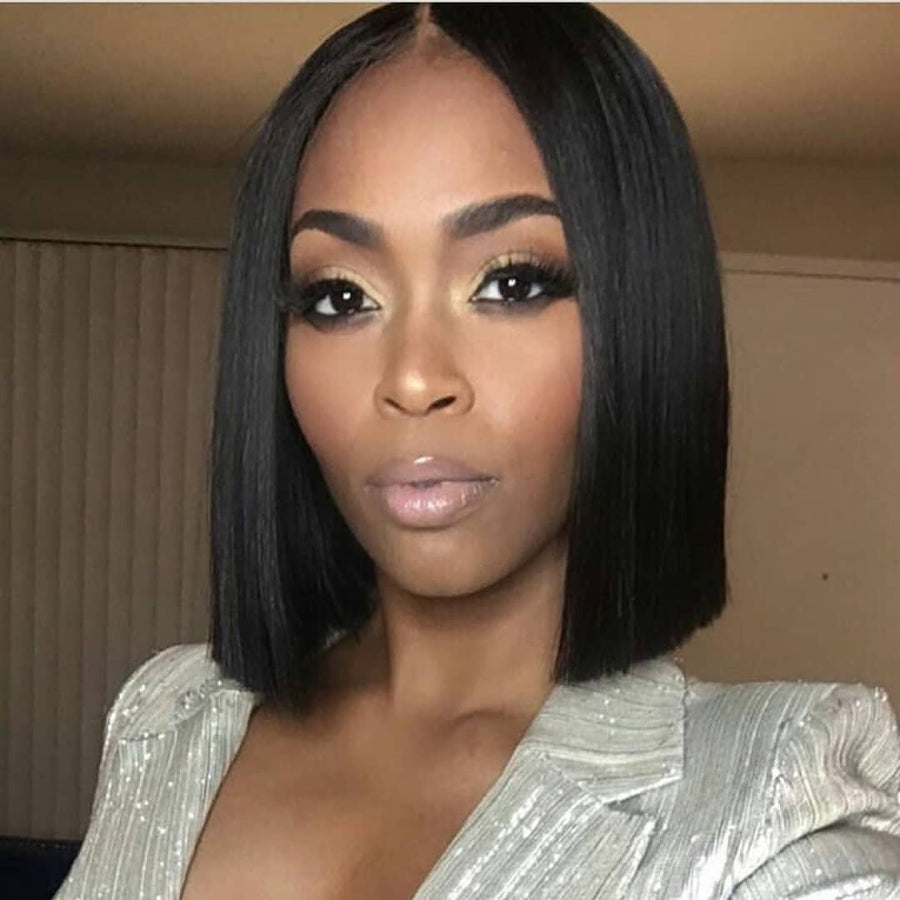 High Quality 8 Inch Peruvian Human Hair Lace Front Closure Short
