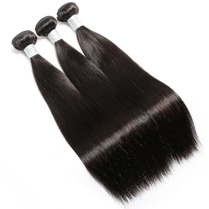 Volys Virgo Raw Indian Virgin Remy Hair Straight 3 Bundles With Lace Closure For Cheap-3 bundles