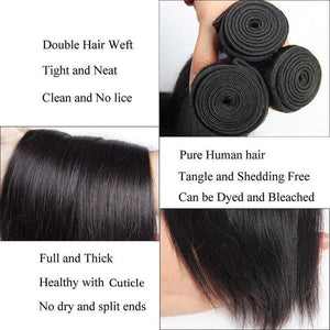 Volys virgo Indian Virgin Remy Straight Hair 4 Bundles With Lace Closure Free Shipping-bundles details